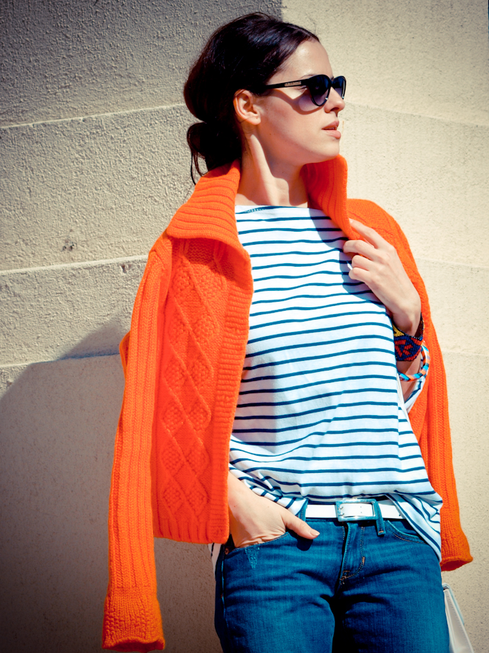 Benetton, bittersweet colours, COLORS, denim, Levis, Marc by Marc Jacobs, orange, outfit post, Spring trends, stripes, vintage, street style