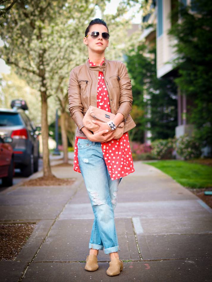bittersweet colours, Calvin Klein Collection, COLORS, denim, Diesel, Levis, outfit post, polka dots, Portland trip, Prada, Spring trends, the shirt, street style