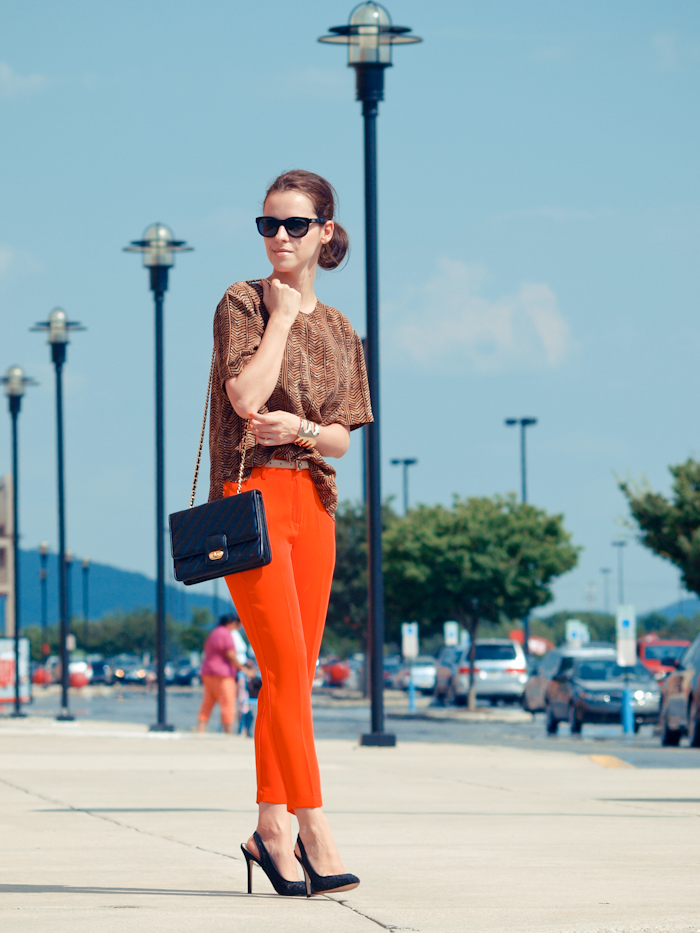 bittersweet colours, street style, colors, fashion trends, summer style, vintage, orange trousers