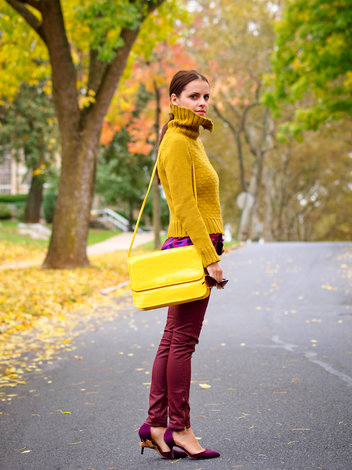 bittersweet colours, sweater weather, fall colors, street style, zara, vintage baf, burgundy pants,