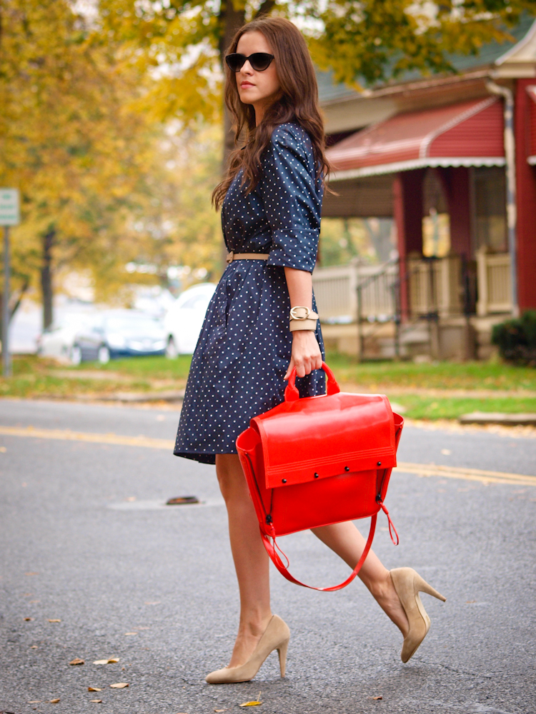 bittersweet colours, trench coat, polka dot trench coat, Ralph Lauren, 3.1 phillip lim bag, street style, fall colors, fall