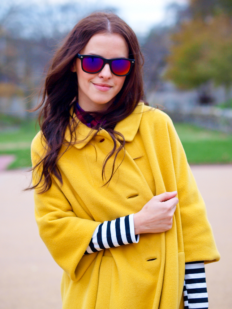 bittersweet colours, yellow coat, colorful coats, fall street style, street style, burgundy color,