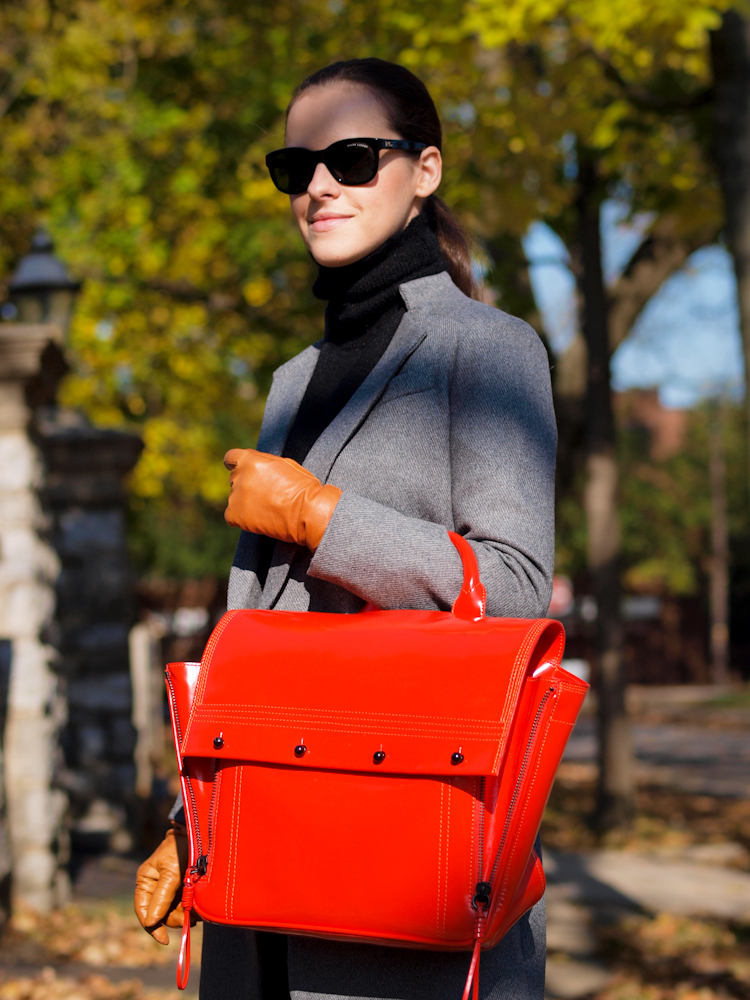 bittersweet colours,  street style, 3.1 phillip lim bag, red bag, masculine trend