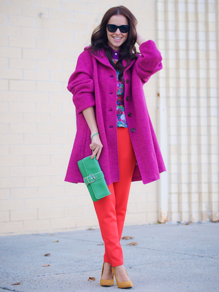 bittersweet colours, fall street style, street style, pink coat, pastels,  colorful coats, colors,
