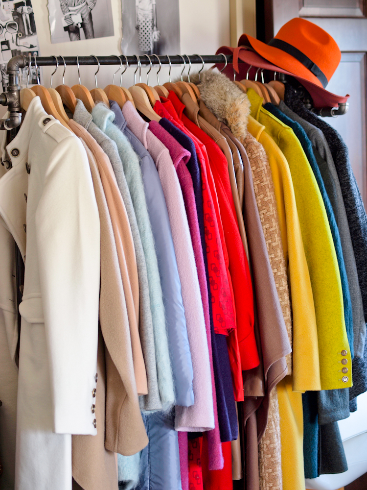 bittersweet colours, details from my closet, colorful coats, closet organization ideas, 