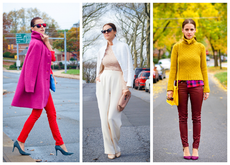bittersweet colours, colorful coats, fall coats, street style,  2012 outfits, colors,  