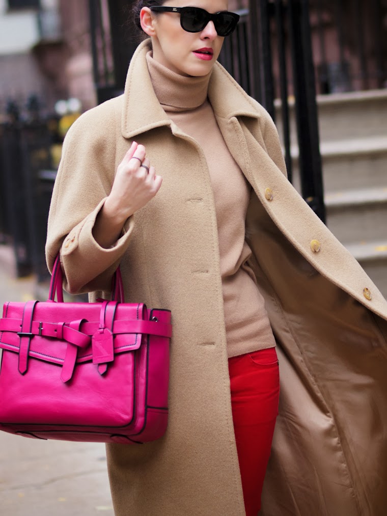 bittersweet colours, New York, CAMEL coat, vintage, Reed Krakoff, PINK TREND, Mango, RED, animal print, Ralph Lauren, turtleneck, fall colors, fall 2013, Fall trends, street style,