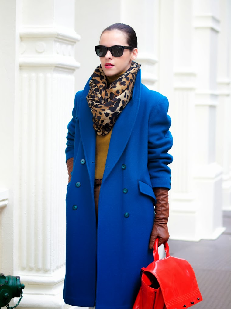 3.1 Phillip Lim, animal print, Benetton, bittersweet colours, colorful coats, holidays, New York, RED, street style, teal color, winter trends, Zara, WInter 2013,