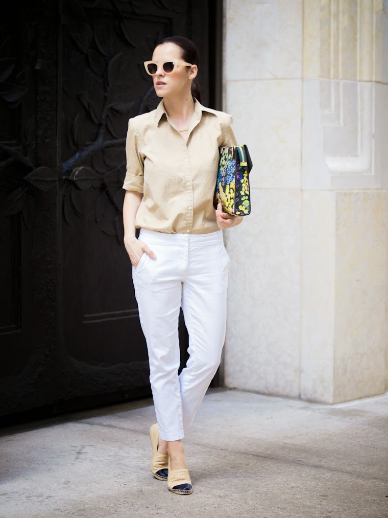 bittersweet colours, New York, sophie hulme floral bag, Ralph Lauren, Tommy Hilfiger, Chanel espadrilles, CHANEL, ASOS, eye cat sunglasses, street style, summer, white and nude, Neutrals, 