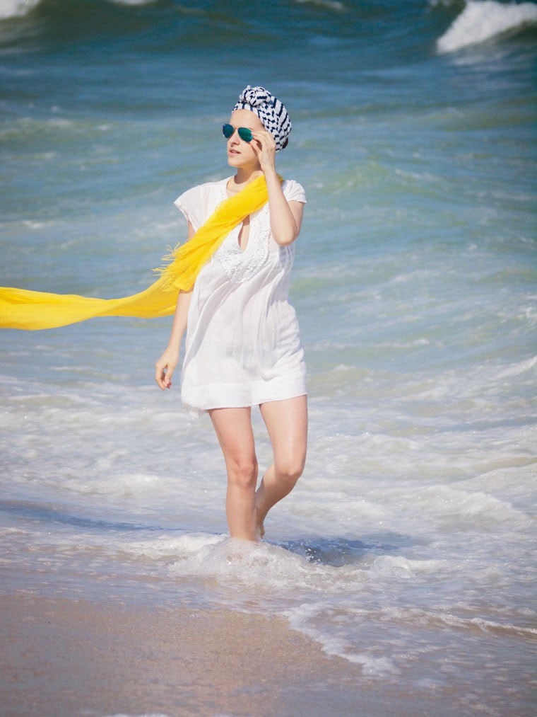 bittersweet colours, ocean, Beach day, stripes, yellow, forever21, summer 2014, white dress, Cynthia Rowley, fujifilm, RAY BAN, long island beach