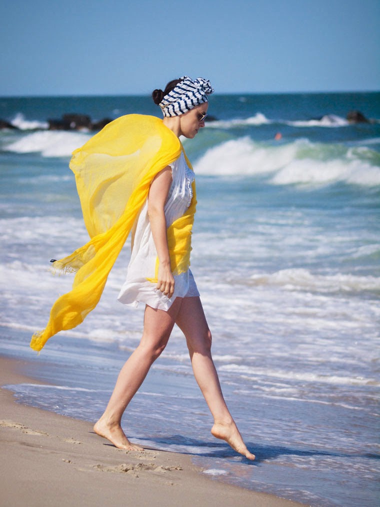 bittersweet colours, ocean, Beach day, stripes, yellow, forever21, summer 2014, white dress, Cynthia Rowley, fujifilm, RAY BAN, long island beach