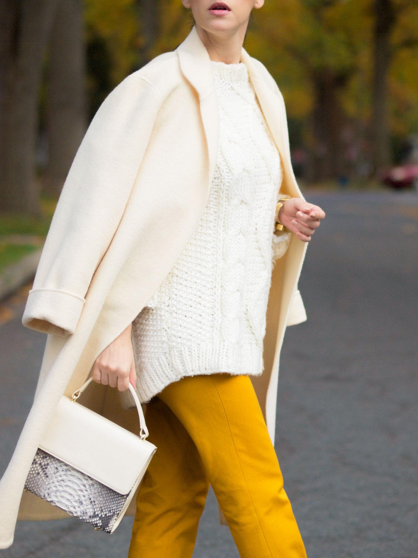 bittersweet colours, fall coats, fall colors, fall street style, chunky sweater, yellow pants, banana republic, leopard print shoes, valentino coat, vintage coat, street style, 20 weeks, maternity style, GIVEAWAY, world wide giveaway, 