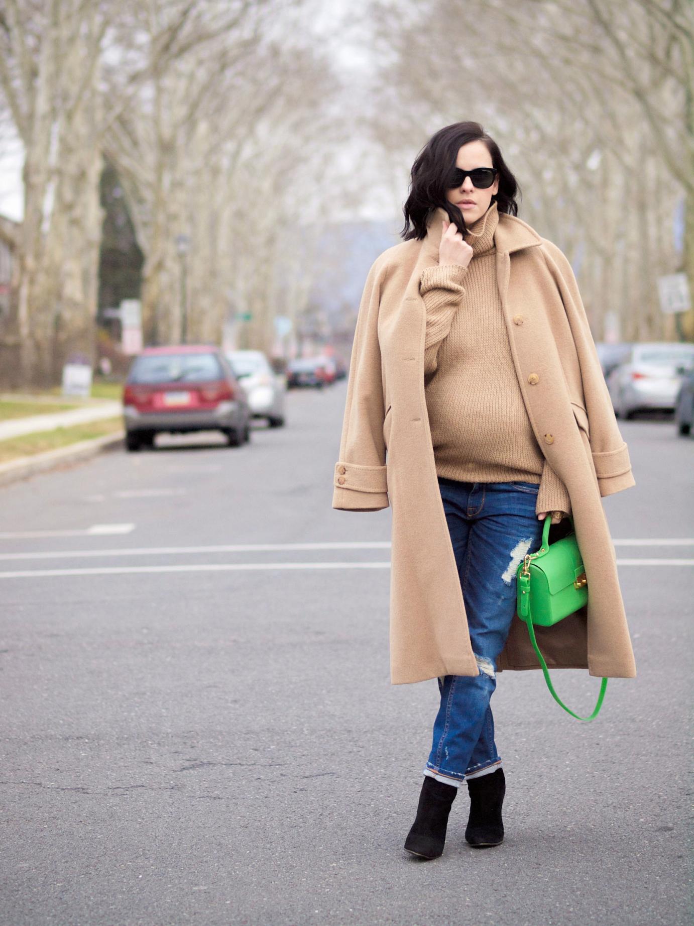 bittersweet colours, street style, camel coat, cashmere coat, boyfriend jeans, mango boots, calypso st barth, sweater weather, maternity style, 29 weeks,  winter style, 