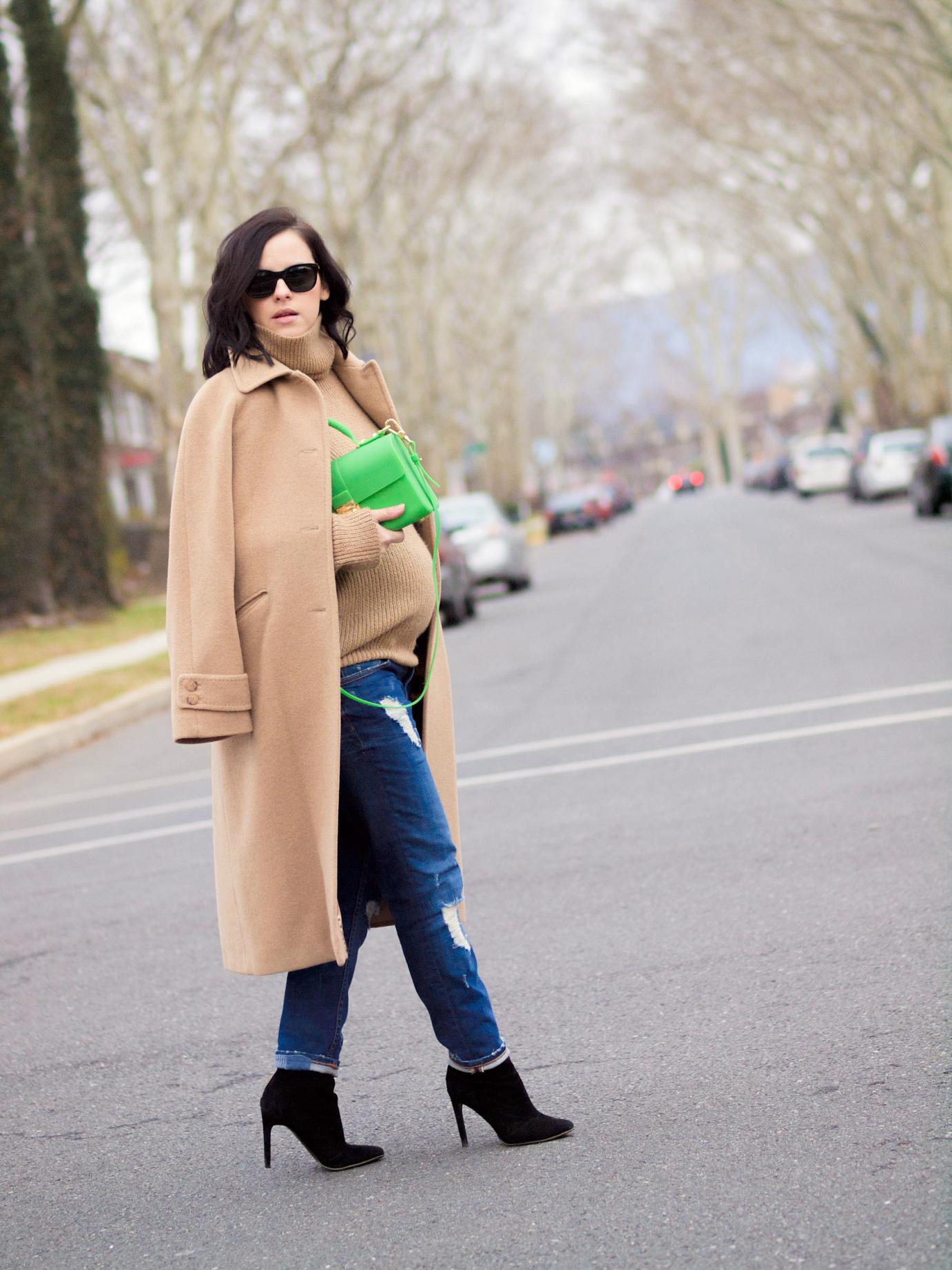 bittersweet colours, street style, camel coat, cashmere coat, boyfriend jeans, mango boots, calypso st barth, sweater weather, maternity style, 29 weeks,  winter style, 