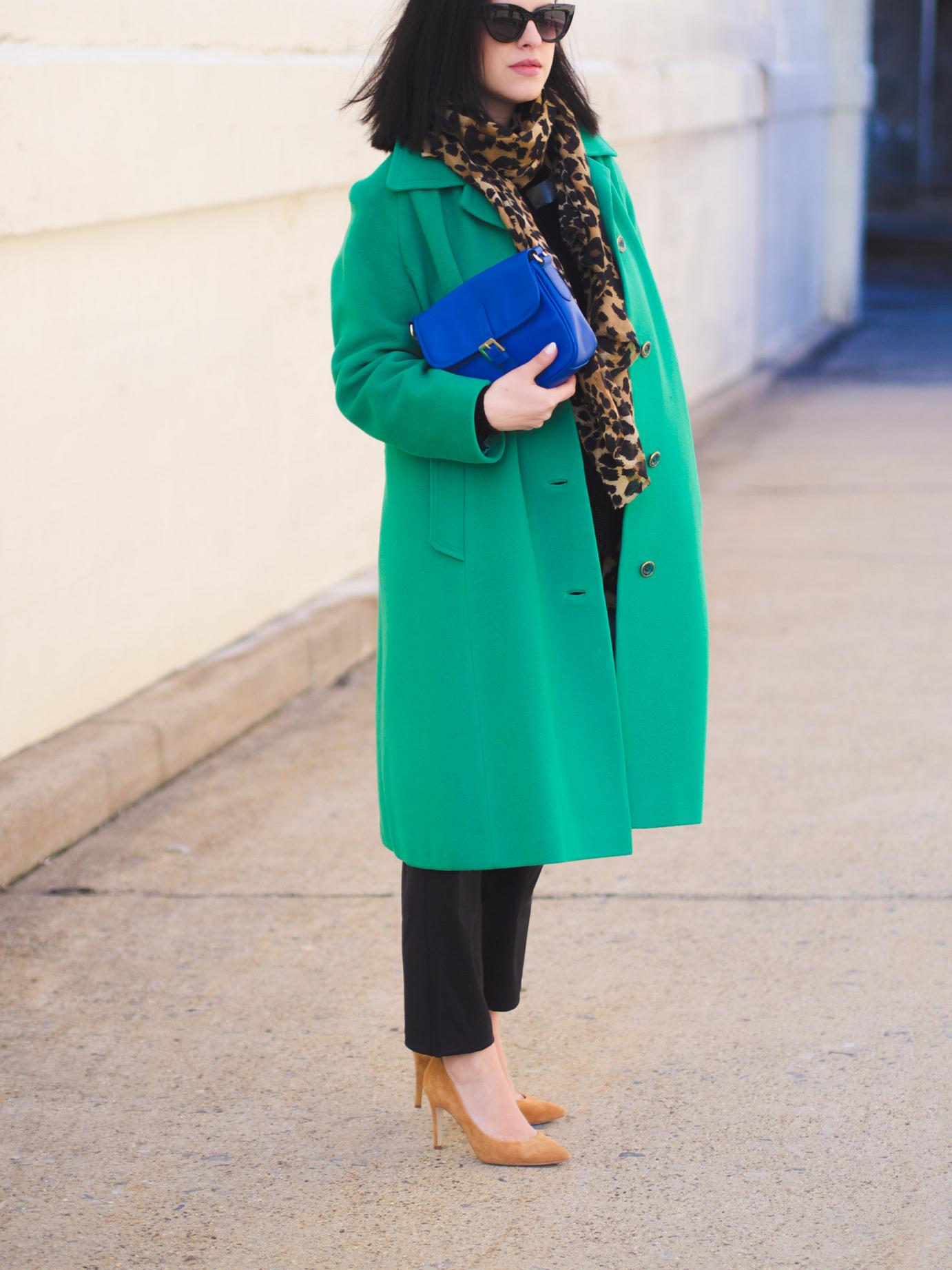 bittersweet colours, street style, leopard print, green coat, vintage, maternity style, 31 weeks,